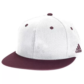 adidas Men's Maroon Mesh Flat Visor Flex