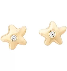 Baby Star Stud Earrings With Diamond