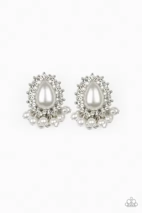 Castle Cameo White-Earrings