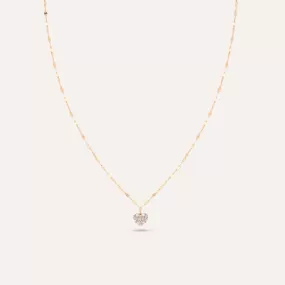 Diamond Heart Chain Necklace in 18k Gold Over Sterling Silver