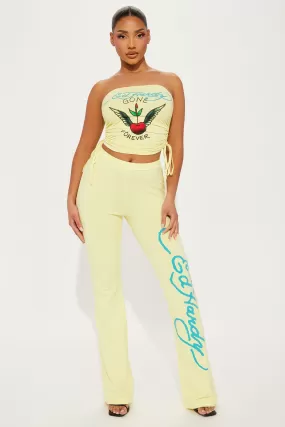 Ed Hardy Pierced Heart Pant Set - Yellow