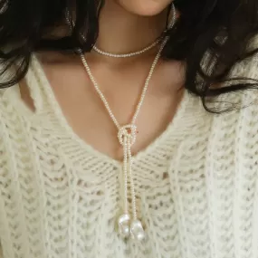 Elegant Baroque Pearl Sweater Necklace