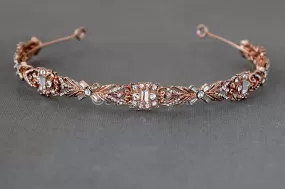 Elegant Rose Gold Wedding Headband