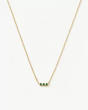 Fine Emerald Solitaire Trio Necklace