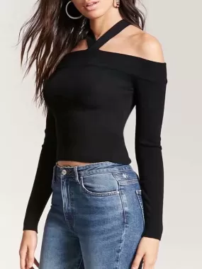 Halter Strapless Long Sleeves Top