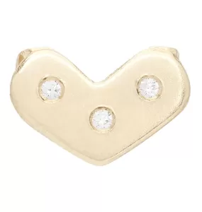 Heart Spacer Charm With 3 Diamonds