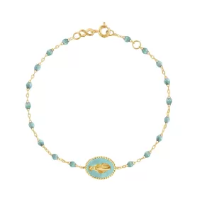 Madone resin charm Classic Gigi Iceberg bracelet, Yellow Gold, 6.7"