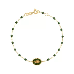 Madone Resin Charm Classic Gigi Scarab Bracelet, Yellow Gold, 6.7"