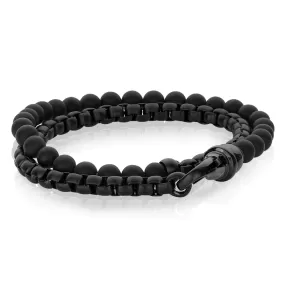 MEN’S DOUBLE WRAP STONE BRACELET