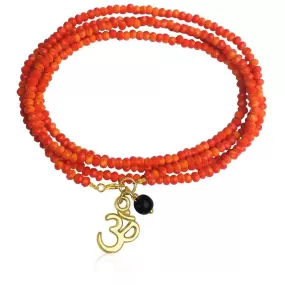 Orange Wrap Bracelet with Ohm for Creativity