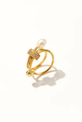 Quinn 18K Gold Adjustable Wrap Ring