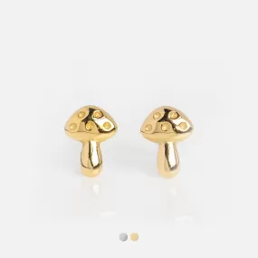 Solid Gold Mushroom Studs