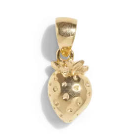 THE STRAWBERRY PENDANT - Solid 14k yellow gold